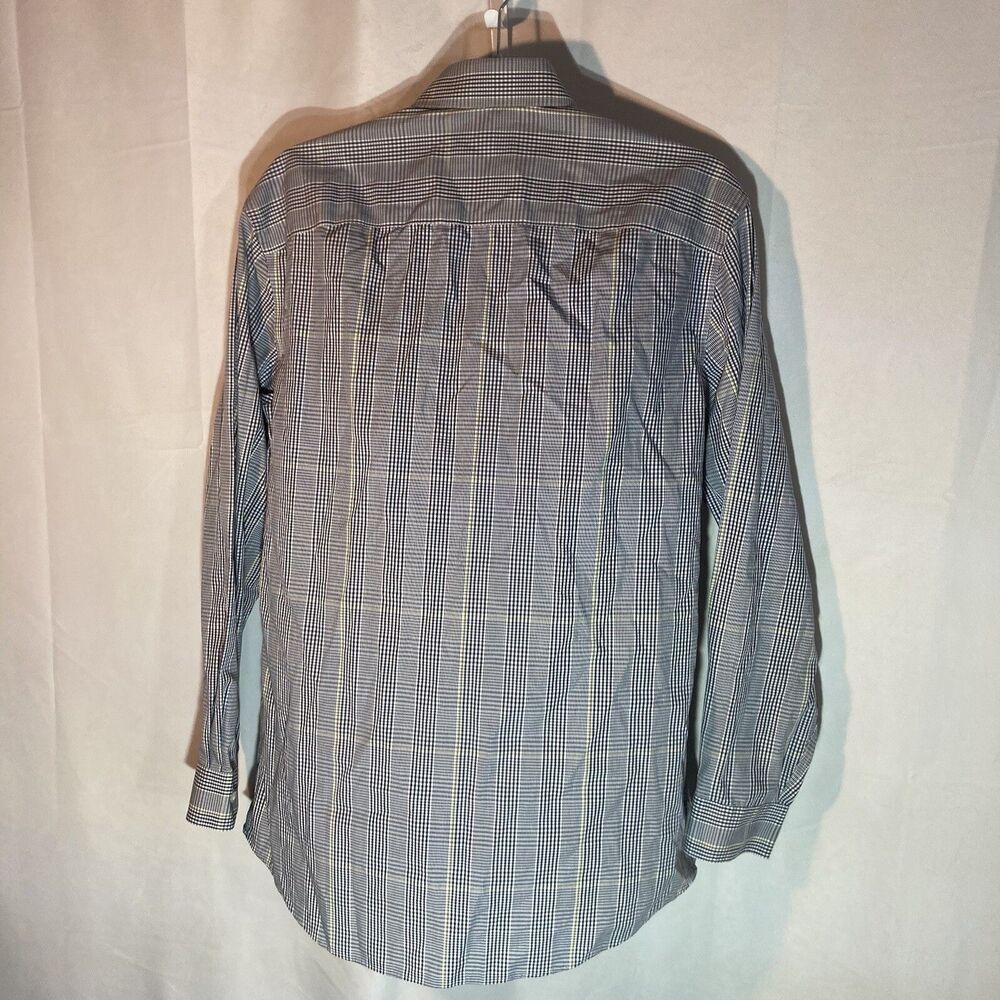 KENNETH COLE blue gingham slim fit non iron button up shirt 15 1/2 32/33 - Picture 8 of 8
